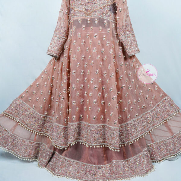 2 Piece Timeless Tea Pink Lehenga with Open Gown - Image 2