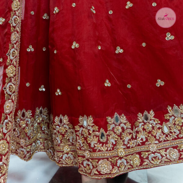 3 Piece Exquisite Red Rose Dress with Crystal Detailing - Image 2