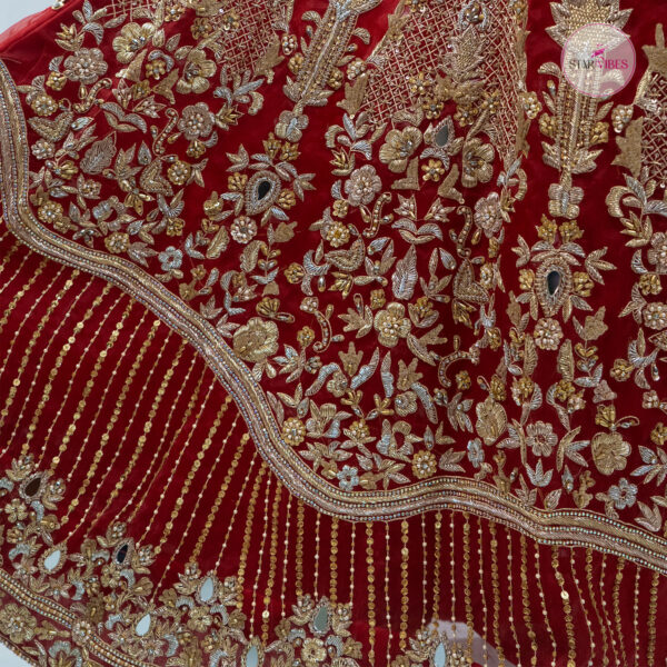 3 Piece Exquisite Red Rose Dress with Crystal Detailing - Image 14