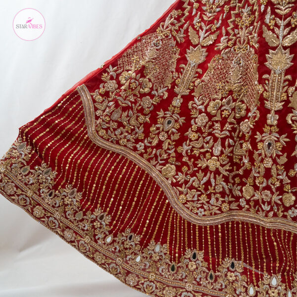 3 Piece Exquisite Red Rose Dress with Crystal Detailing - Image 15