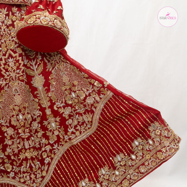 3 Piece Exquisite Red Rose Dress with Crystal Detailing - Image 9