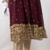 2 Piece Maroon Frock with Dabka and Crystal Detailing - Image 10
