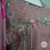 Tea Pink Party Dress with Hand Embroidered Katan Detailing - Image 5
