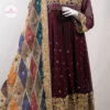 2 Piece Maroon Frock with Dabka and Crystal Detailing - Image 2