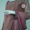 Tea Pink Party Dress with Hand Embroidered Katan Detailing - Image 7